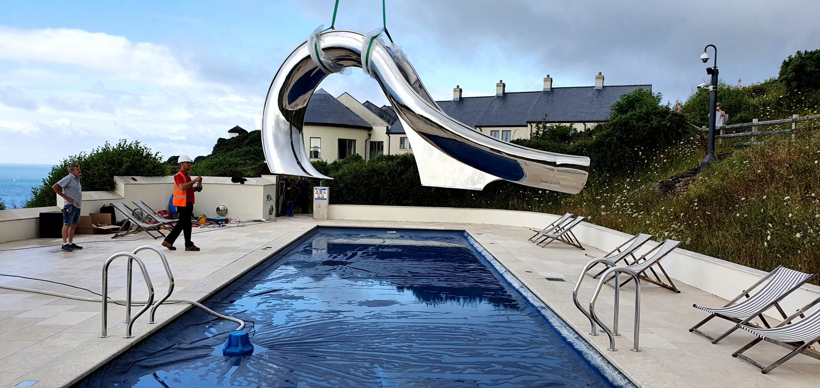 Splinterworks luxury pool slide at Gara Rock Hotel