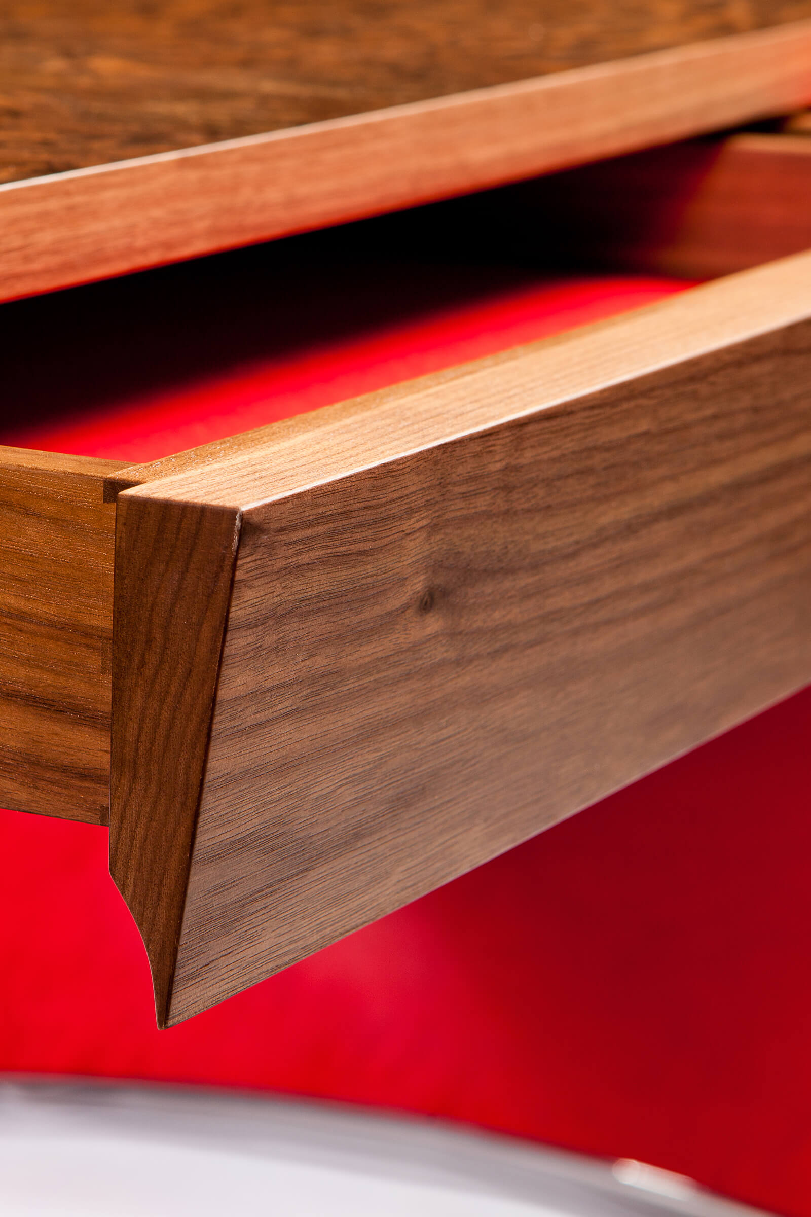 Detail of custom desk hand-made with exquisite craftsmanship