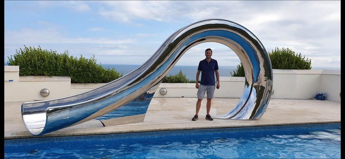 Splinterworks luxury pool slide at Gara Rock Hotel